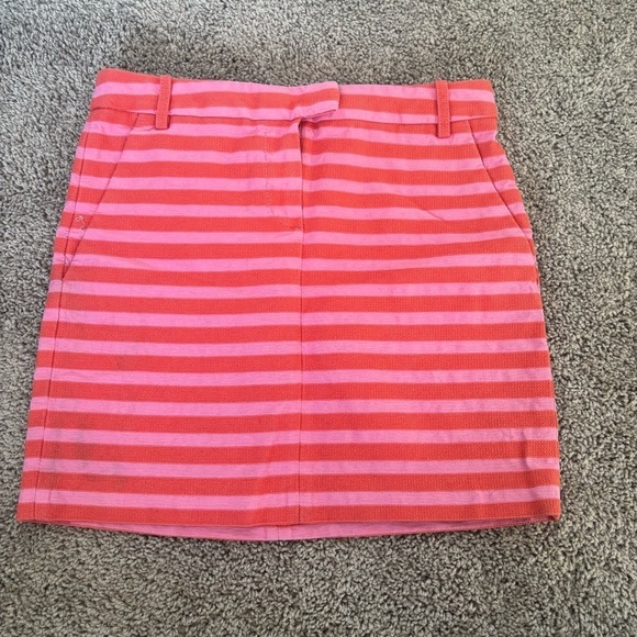 J. Crew Pink and Orange Striped Skirt Size 0 - Picture 1 of 5